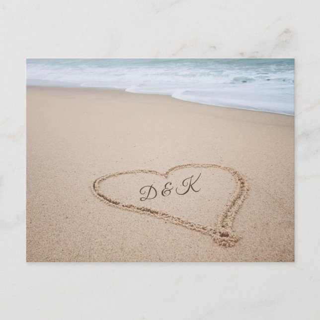 Carte Postale Monogramme | Beach Love I (Devant)