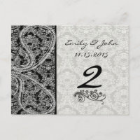 Monogramme Black Mariage damassé Numéro de tableau