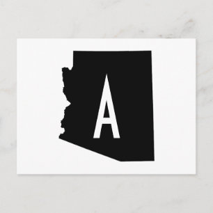 Carte Postale Monogramme blanc et noir Arizona