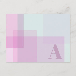 Carte Postale Monogramme de couleurs mauve rose violet abstrait