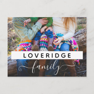Carte Postale Monogramme de famille personnalisé Photo personnal