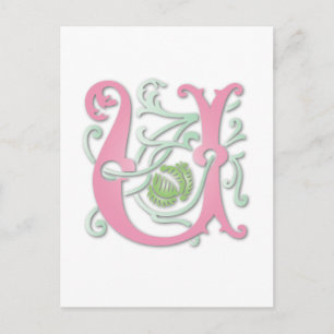 Carte Postale Monogramme de la lettre U