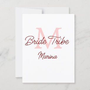 Carte Postale Monogramme de la tribu de la mariée simple mini-ro