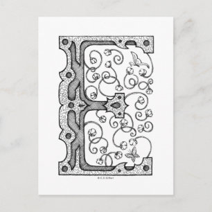 Carte Postale Monogramme E