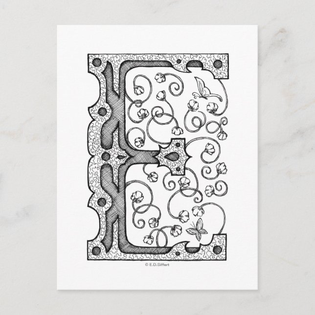 Carte Postale Monogramme E (Devant)