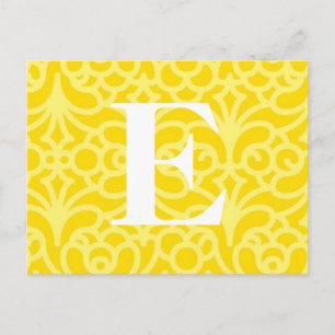 Carte Postale Monogramme floral orné - Lettre E