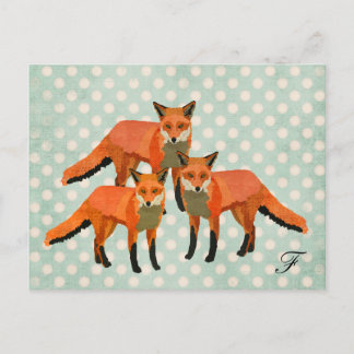 Carte postale Monogramme Foxes Ambre