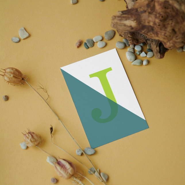 Carte Postale Monogramme géométrique minimaliste (Créateur téléchargé)
