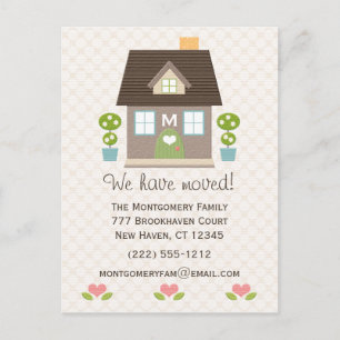 Carte postale Monogramme Home Moving Faire-part