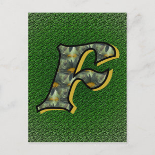 Carte Postale Monogramme Initial F Art Floral de Marguerites