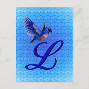 Carte Postale Monogramme initial L Élégant