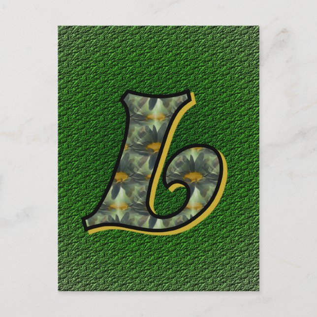 Carte Postale Monogramme Initiale L Art de Fleurs de Marguerites (Devant)