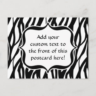 Carte Postale Monogramme noir/blanc Funky Zebra