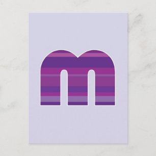 Carte Postale Monogramme pourpre - Lettre M