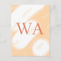 Monogramme rétro gras blanc orange pêche pastel no