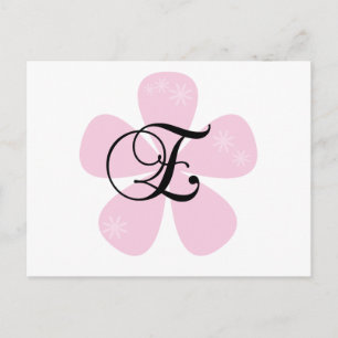 Carte Postale Monogramme rose E