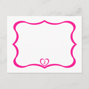 Carte Postale Monogramme Simple Et Élégante #Rose