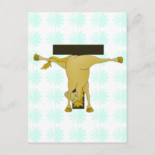 Carte Postale Monogramme T Pony Horse Personnalisé