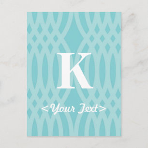 Carte Postale Monogramme tissé orné - Lettre K