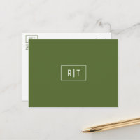 Monogramme vert d'olive foncé moderne