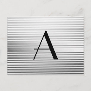 Carte Postale Monogrammes Art Déco Satin Argent