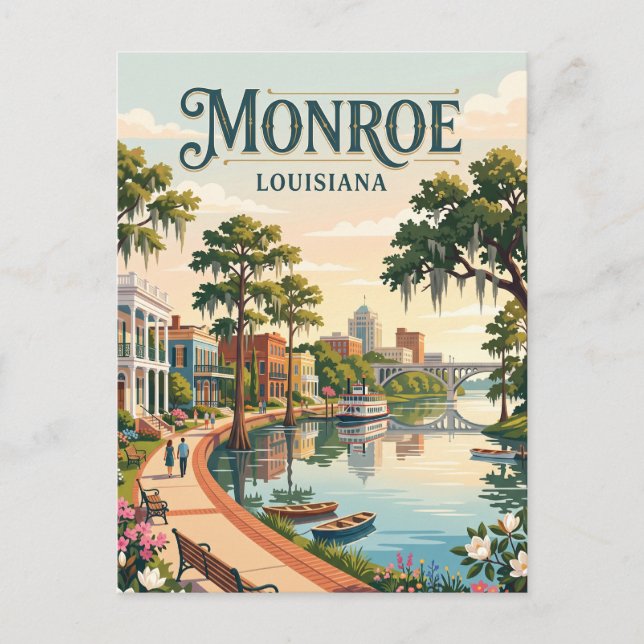 Carte Postale Monroe, Louisiane (Devant)