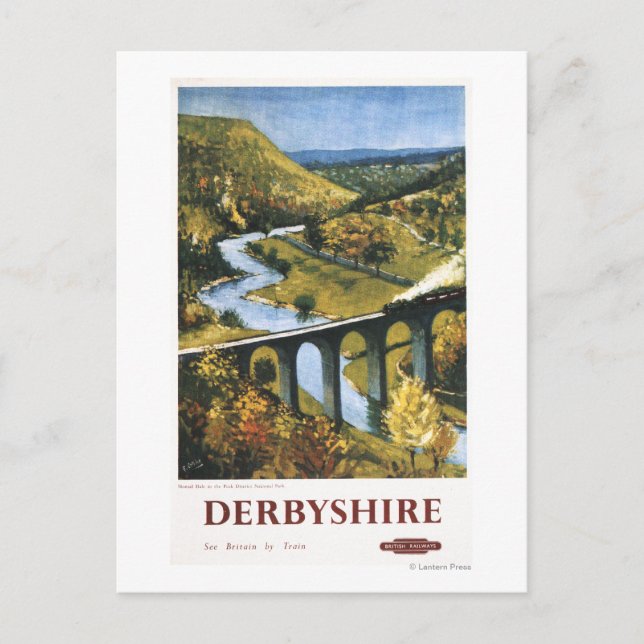 Carte Postale Monsal Dale, train et viaduc British Rail (Devant)