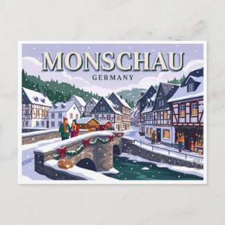 Carte Postale Monschau Christmas Market Germany Travel Souvenir
