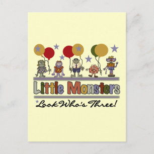 Carte Postale Monster 3ème anniversaire Tshirts et cadeaux