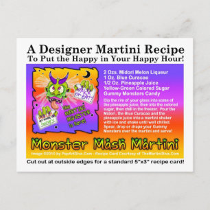 Carte postale Monster Mash Halloween Martini Recet