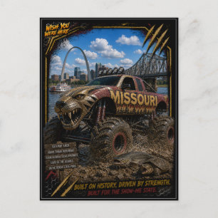 Carte Postale Monster Truck Tout Terrain d'Art Missouri