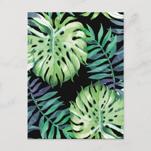 Carte Postale Monstera Deliciosa Hawaiian Island Tropiques Feuil (Devant)