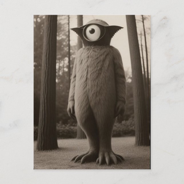 Carte Postale Monstre bizarre de la forêt à un œil Halloween  (Devant)
