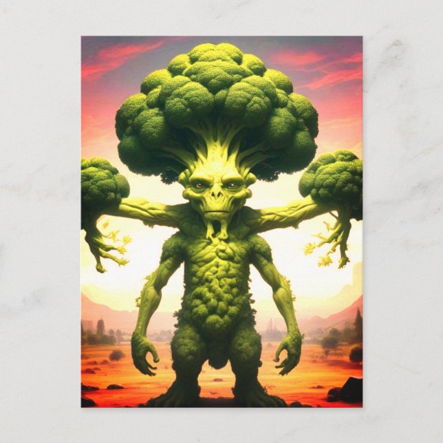 Carte Postale Monstre Brocoli bizarre (Devant)
