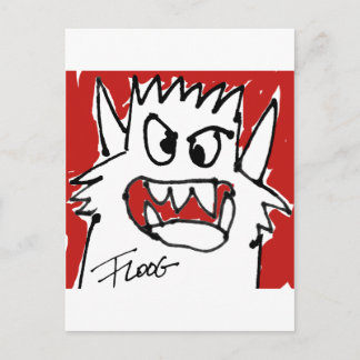 Carte Postale Monstre caricature rouge