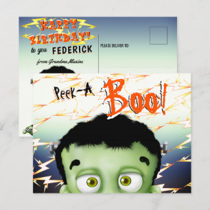 Carte Postale Monstre de Frankenstein Anniversaire Drôle Enfants