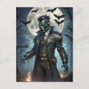 Carte Postale Monstre de Frankenstein Steampunk Halloween