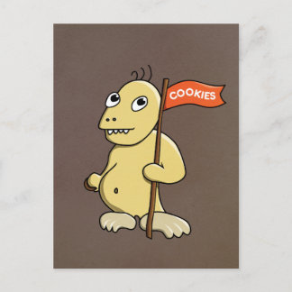 Carte Postale Monstre Drôle Avec Cookie