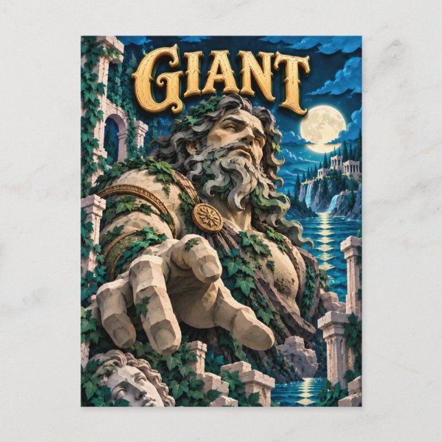 Carte Postale Monstre Géant à Découpe de Papier (Devant)