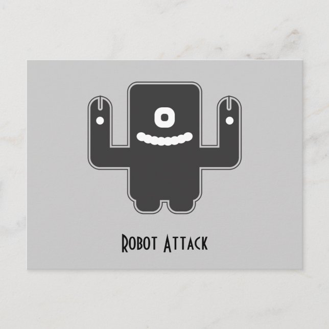 Carte Postale Monstre Robot (Devant)