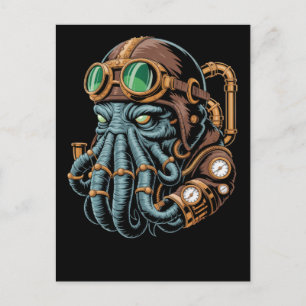 Carte Postale monstre Steampunk Cthulhu