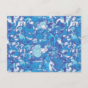 Carte Postale Monstres bleus