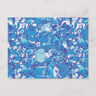 Carte Postale Monstres bleus