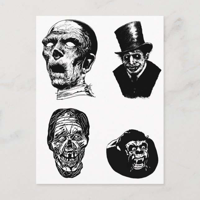 Carte Postale Monstres déplaisants Créateurs Horreur Art (Devant)