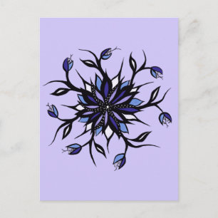 Carte Postale Monstres Et Dents De Mandala Floral Gothique