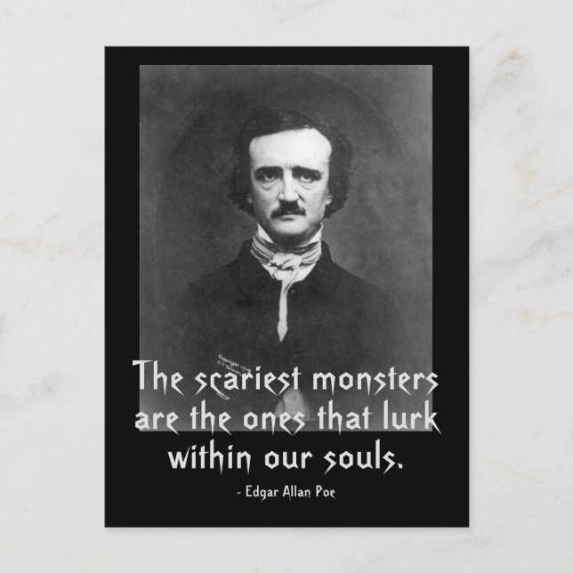 Carte Postale Monstres les plus effrayants Edgar Allan Poe (Devant)
