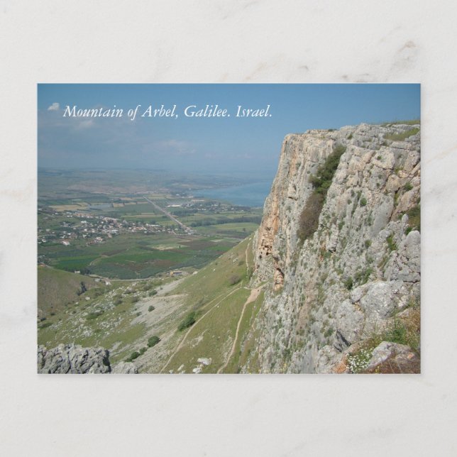 Carte Postale Mont Arbel, Galilée. Israël. (Devant)