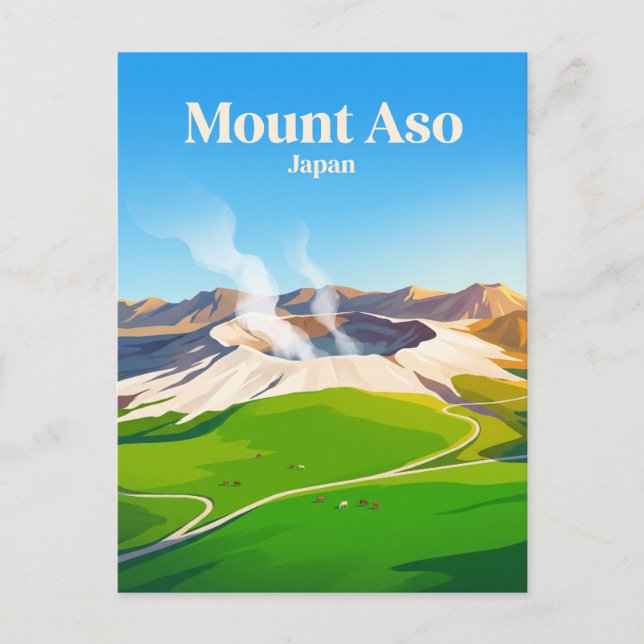 Carte Postale Mont Aso Japon (Devant)
