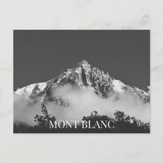 Carte Postale Mont Blanc Chamonix France BW (Devant)