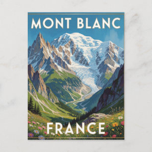 Carte Postale Mont Blanc Sommets enneigés France Vue de montagne